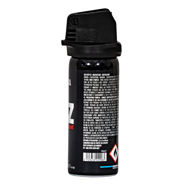 Bombe lacrymogène CS 50ml Praga Technology – Défense fiable