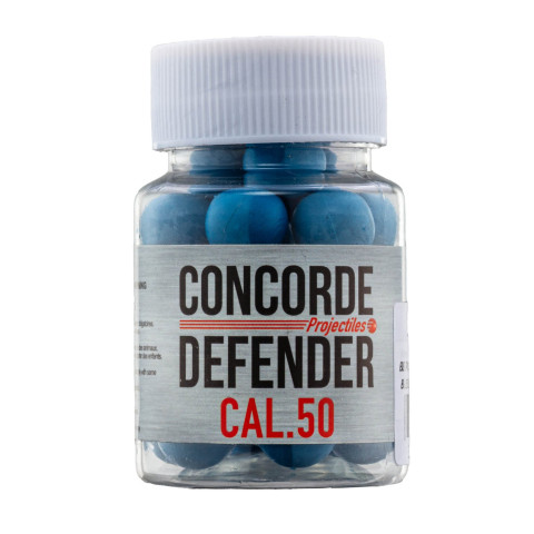 Billes caoutchouc cal. 50 Concorde Defender – pot de 30