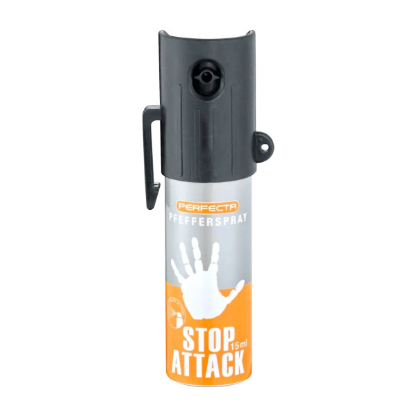 Bombe de défense gaz poivre OC Perfecta Stop Attack 15 ml