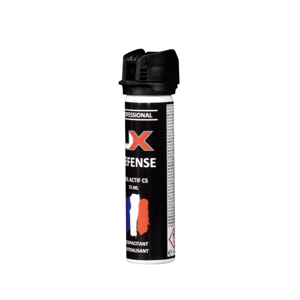 Bombe lacrymogène gel CS UX 75 ml à capot clapet