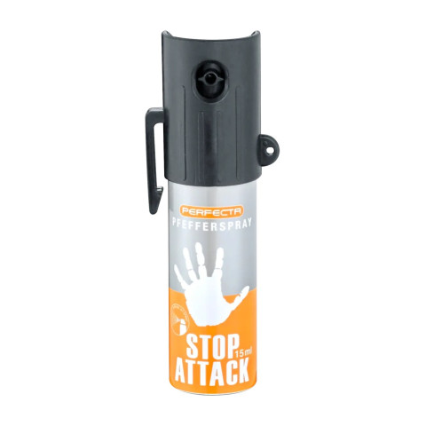 Bombe de défense gaz poivre OC Perfecta Stop Attack 15 ml