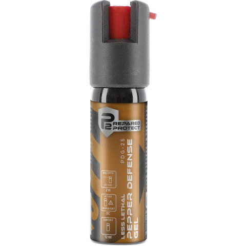 Bombe lacrymogène gel OC Prepared 2 Protect PDG-25 jet balistique 12 ml