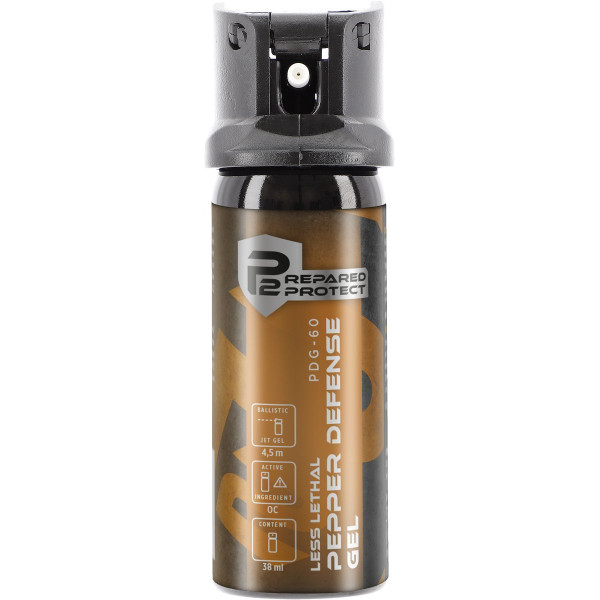Bombe lacrymogène gel OC poivre Prepared 2 Protect PDG-60 38 ml jet balistique