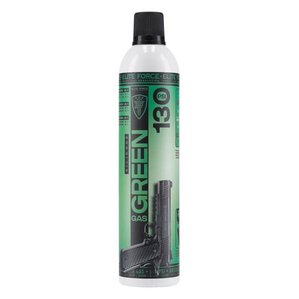 Bombe gaz Green Gas 600 ml Elite Force Maintenance 130 PSI avec huile silicone