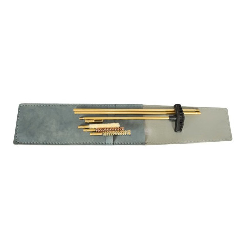 Kit de nettoyage carabine Megaline calibre 9.5 mm avec étui en skaï et accessoires laiton
