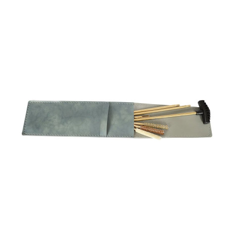 Kit de nettoyage carabine Megaline calibre 11mm avec étui simili cuir et accessoires laiton